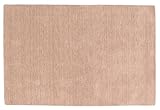 RUG PRINCE Wollteppich Gabbeh Uni 120x170 Handgewebt Beige Einfarbig Handarbeit Zimmer