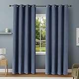 Amazon Basics 100% Verdunkelungsvorhänge mit Ösen, 2er Set, 132 x 244 cm, Marineblau