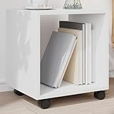 ShGaxin Rollschrank Weiß 37x33x42,5 cm Holzwerkstoff, Rollcontainer, Sideboard, Aktenschrank, Büro Schrank, File Cabinet, Druckertisch - 853128