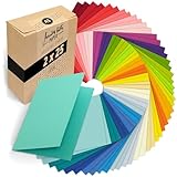 Japun - 50 farbige blanko Falt-Karten (2 x 25 Farben), Klapp-Karten zum gestalten, beschriften oder bedrucken - DIN A5-250 g/m² - bunt