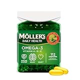 Moller’s ® | Omega 3 Kapseln | Fischöl | Skandinavische Omega-3 Nahrungsergänzungsmittel mit EPA, DHA, Vitamin A, D und E | 166 Jahre alte Marke | Gesundheit für jeden Tag | 112 omega-3 kapseln