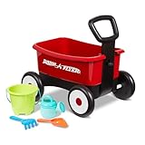 Radio Flyer Push & Pull Walker Kombi mit Gartengeräten, roter 2-in-1 Wagen für Kleinkinder, für 1–4 Jahre