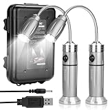 IMAGE Wiederaufladbare ultrahelle Grillampe mit superhellen LED-Lichtern, flexible Schwanenhals-Grilllicht mit Magnetfuß, vollständig einstellbar batteriebetrieben, Geschenke für Männer Vatertag, weiß