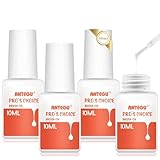 4 * 10ml Extra starker Kleber für künstliche Nägel,für gebrochene Nägel,Kleber zur Reparatur von Nägeln,Einfach Aufzutragen auf Nägeln,Klebemittel zum Ankleben von Press-on-Nägeln