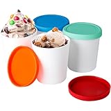 TOOSOAR 4er-Set Eisbehälter für Speiseeis 1L,Eis aufbewahrungsbehälter, Eis-Container BPA-frei in Lebensmittelqualität, Zur Lagerung und Herstellung von Speiseeis