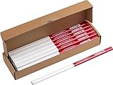 Meister Zimmermannsbleistift-Set 25-teilig - 240 mm Länge - Ovale Form - Mittlere Härte - Ideal zum Anzeichnen & Markieren - rot & weiß / Markierungswerkzeug / Baubleistift / 9446710
