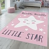 TT Home Kinderteppich Teppich Kinderzimmer Junge Mädchen Spielteppich Baby Modern, Farbe: Pink 2, Größe:140x200 cm
