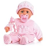 Bayer Design 93824CK Babypuppe interaktiv, sprechend, Schlafaugen, weicher Körper, 24 Babylaute, 38 cm
