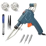 60W Lötkolben Set, Lötpistole Handheld Entlöten Zinnpistole mit Pinzette, Lötset für Reparatur des Schweißens, Handheld Entlöten Zinnpistole für Schmuck, Heimwerker, Leiterplattenreparatur