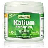 Greenfood Kalium, 250 mg, 360 Tabletten - Nervensystems, Muskelfunktion und Blutdruck. OHNE künstliche Zusätze. Ohne Gentechnik. Vegan.