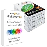 versando 1.500 Blatt Druckerpapier A4 hochweiß CIE161 Premium Kopierpapier (3x 500 Blatt HighWhite 80) strahlende Farben, klare Schrift, PEFC zertifiziert