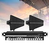 Nicvrea UHF-Antennen-Stromverteilungssystem, Mikrofon-Signalverstärker mit 2 Antennenpaddeln, Bühnenmikrofon-Signalverstärker, Frequenzbereich 450–950 MHz 16Input