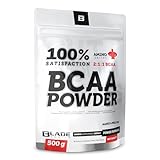 BLADE Series 100% BCAA Pulver + Glutamin 500g - Aminosäuren Komplex BCAA Glutamin - BCAA Aminosäuren Pulver Whey Protein Pulver - Geschmack Mango-Melone…