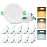 Fynokst LED Einbaustrahler 230V, 7W LED Spots 68mm - 78mm Lochmaß, 3000K/4000K/6500K Einstellbare Farbtemperatur Deckenspots, IP44 Spots Deckenleuchte Für Küche, Bad, Wohnzimmer, 12er Set