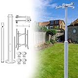 CGLYYDS Abnehmbarer Überwachungskameramast für den Außenbereich, Solar Paneele/Kamera-Montagehalterung, 0,06 Zoll dick, Überwachungsständer, Sicherheitskamerasäule mit Blitzableiter 5m/16.4ft