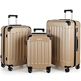 TAN.TOMI Koffer Set 3 Teilig Hartschale, Kofferset, Gepäck-Sets Trolley Koffer Handgepäck, Reisekoffer mit Rollen, Koffer mit Codeschloss Teleskopgriff, Hartschalenkoffer für Reisen Geschäft