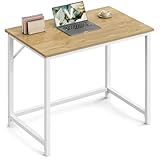 VASAGLE Tisch, Computertisch, Bürotisch, 80 x 50 x 76 cm, für Arbeitszimmer, Schlafzimmer, Wohnzimmer, natureichenfarben-perlweiß LWD038W70V1