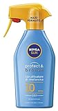 Nivea SUN Maxi Sonnenspray Protect & Bronze FP10 in 300 ml Flasche, Bräunungsspray und Feuchtigkeitsspendend, Sonnencreme für eine intensive und gleichmäßige Bräune