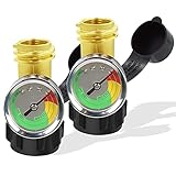 MCAMPAS Propangas-Messgerät für 2,3 kg bis 18,1 kg LP-Tank, Gasdruckpegel-Detektor, funktioniert mit BBQ-Gasgrill, Brennern, Heizung, Campingherden, Propangasgeräten, 2 Stück