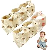 Lätzchen Baby,6 Stück,Super Saugfähig Halstuch,Halstuch Baby Verstellbare,Dreieckstuch Baby Musselin Halstuch Baby für Junge und Mädchen,Spucktuch für Säugling Kleinkinder Jungen Mädchen