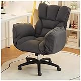Ergonomischer Gaming-Stuhl mit Rollen für Zuhause, Büro, Schreibtisch, Computer, Arbeitszimmer, Sessel mit Rückenlehne, Schreibtischsitz, Akzentstuhl für Wohnzimmer und Schlafzimmer, Grau