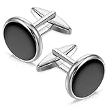 Ouligay Manschettenknöpfe Herren Schwarz Manchettenknoepfe Hochzeit Klassische Manschettenknöpfe Cufflinks for Men Hochzeit Tanzparty Business