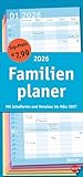 Basic Familienplaner 2026: Praktischer Wandplaner mit 5 Spalten. Familien-Wandkalender mit Schulferien und 3-Monats-Ausblick aufs Folgejahr. Terminkalender 2026. (Basic Planer Heye)