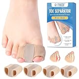 4 Stück Zehenspreizer Hallux Valgus, Zehenspreizer toe Spacer Komfort und Ausrichtung, Hallux Valgus Korrektur Zehenspreizer für Überlappende Zehen, Silikon mit 2 Schlaufen,Unisex,Hautfarbe