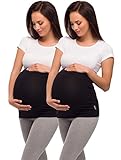 Be Mammy Damen Bauchband 04 2er Pack (2 x Schwarz, XXL)