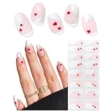 Yamobi UV Nagelfolie,Cured Gel Nail Strips 20 Strips, Nagelfolie UV härtend, Valentines Day Gift, UV Lampe erforderlich, Salon Qualität, lang haltbar
