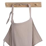 Blissful Diary Muslin Stilltuch für Stillende Frauen – Atmungsaktives Stillschal mit Bogenausschnitt, Praktisches Stilltuch für unterwegs, Sand