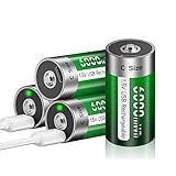 Palogreen 4 Stück Aufladbare Baby C Akku USB 6000mWh - 1.5V/Lithium Wiederaufladbare batterien C Akku hohe Kapazität Mit Typ C Ladekabel, 3 Stunden Schnellladung
