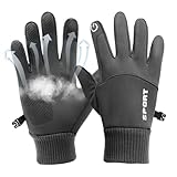 Generisch Handschuhe für kaltes Wetter,Strickhandschuhe für Erwachsene - Winddichte warme Handschuhe für -Telefone - Strecty Dicke, mit Fleece gefütterte Vollfingerhandschuhe zum Fahren und Laufen