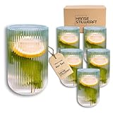 Hanse Stilwerft® 'Wien Long Gläser-Set, für Heiß- & Kaltgetränke, 400 ml, Latte Macchiato Gläser, Cappuccino Gläser, Kaffeegläser, Iceed Coffee Gläser, Longdrink Gläser (6x 400ml)