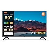 Xiaomi TV F 50, 50 Zoll (127 cm), 4K UHD, Smart TV, Fire OS8, Triple Tuner DVB-C/S/S2/T/T2,HDR10, MEMC,60Hz mit 120Hz Game Boost Mode, Sprachsteuerung mit Alexa, 2GB+32GB, Kompatibel mit Apple AirPlay