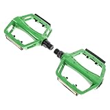 Cabilock Rennradpedale Aluminiumlegierung Grün Flache rutschfeste Fahrradpedale für Mountainbike Faltrad E Bike Ergonomische Verschleißfeste Pedale mit Schneller Montage