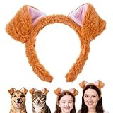 Nogeqi Hundeohren Haarreif Halloween Plüsch Hund Ohren Stirnband Cartoon Hundeohren Haarreifen, Tierohren Haarschmuck Cosplay Party Kostüm, Dog Ears Headband für Karneval Weihnachten