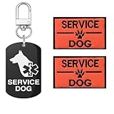 Servcie Hundepflaster, leicht an Halsband, Weste, Geschirr zu befestigen, Schwarz, rechteckig, 2 Stück