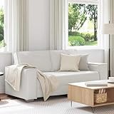 Mandloder Modernes Stoffsofa Weiß 180x78x84 cm, atmungsaktiv, für 2 Personen, mit robustem Metallrahmen, ideal für Wohnzimmer und Entspannung, langlebig, max. 220 kg