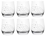 Celebration Globo Whiskey Set of 6 glasses 350ml decor 30538, embellished with Crystals