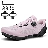 NGARY Fahrradschuhe MTB Damen, Radsportschuhe Atmungsaktive Mountainbike Schuhe kompatibel mit SPD 2 Schrauben mit Cleats Outdoor-Radschuhe,D,38 EU
