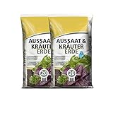 Anzuchterde torfreduziert 40 Liter (2 x 20 Liter) - Aussaaterde für Samen - optimale Versorgung durch perfekte Zusammensetzung - Kräutererde Blumenerde Pflanzerde für Blumen und Kräuter