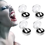 Halloween Einziehbare Vampirzähne 4 Paare, Keine Zahnfleischreizung Wiederverwendbare Vampirzähne für Werwolf Halloween Party Karneval Cosplay Prop Dekoration, 13mm, 15mm, 17mm, 19mm