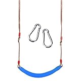 REDCAMP Elastischer Schaukel Outdoor, Eva weichen Bord U Kinderschaukel Brettschaukel, Wetterfester Garten Schaukelsitz Schaukelbrett mit höhenverstellbarem Seil, Blau