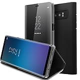 Schutzhülle für Samsung Galaxy Note 8, Standfunktion, transparent, mit Sichtfenster, Flip Case