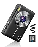 Digitalkamera 44MP FHD 1080p Fotoapparat Digital Kamera Fotokamera mit Batterie Einfache Tragbare 16X Digitalzoom Digitalkamera für Kinder Teenager Student Senioren Anfänger (Schwarz)