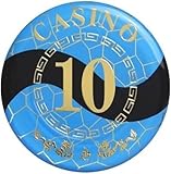 Tragbare 25-teilige Pokerchips-Spiele, Kristall-Pokerchips Monte Carlo Texas Holdem Blackjack, Ton-Pokerchips, nummerierte Chips mit Nennwert