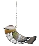 Dehner Natura Premium Futterstelle Mango, dekorative Futterstation für Wildvögel, Futterspender robust/langlebig, inkl. Aufhängevorrichtung, ca. 26.8 x 12 x 8.5 cm, Metall, gelb/grün/braun