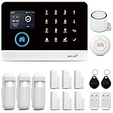 LWOHSI Smart Home Security Wireless Alarmanlage mit Bewegungsmelder, Benachrichtigungen mit App, Tür/Fenster-Sensor, Sirene, kompatibel mit Alexa, keine monatlichen Kosten PG103-2GEU-D