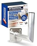 SCHWAIGER SAT Wandhalterung 25 cm I Satellitenschüssel Halterung für SAT-Schüsseln bis ∅ 60 cm I Windbeständig bis zu 190 km/h I Wandhalter aus rostfreiem Aluminium I schnelle & einfache Montage